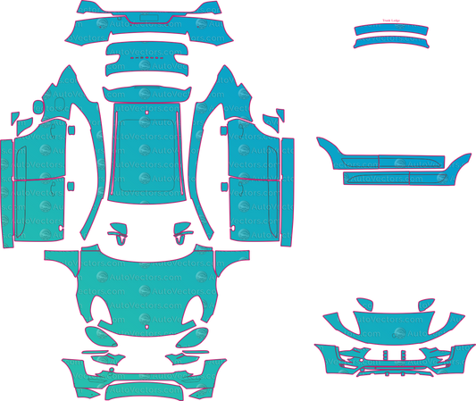 Porsche Macan 95B Sport Design Package (From 2014) SUV Pre-Cut PPF Pattern Templates – pre-cut PPF pattern templates, digital download vector files (CDR, AI, PDF, DXF, SVG)