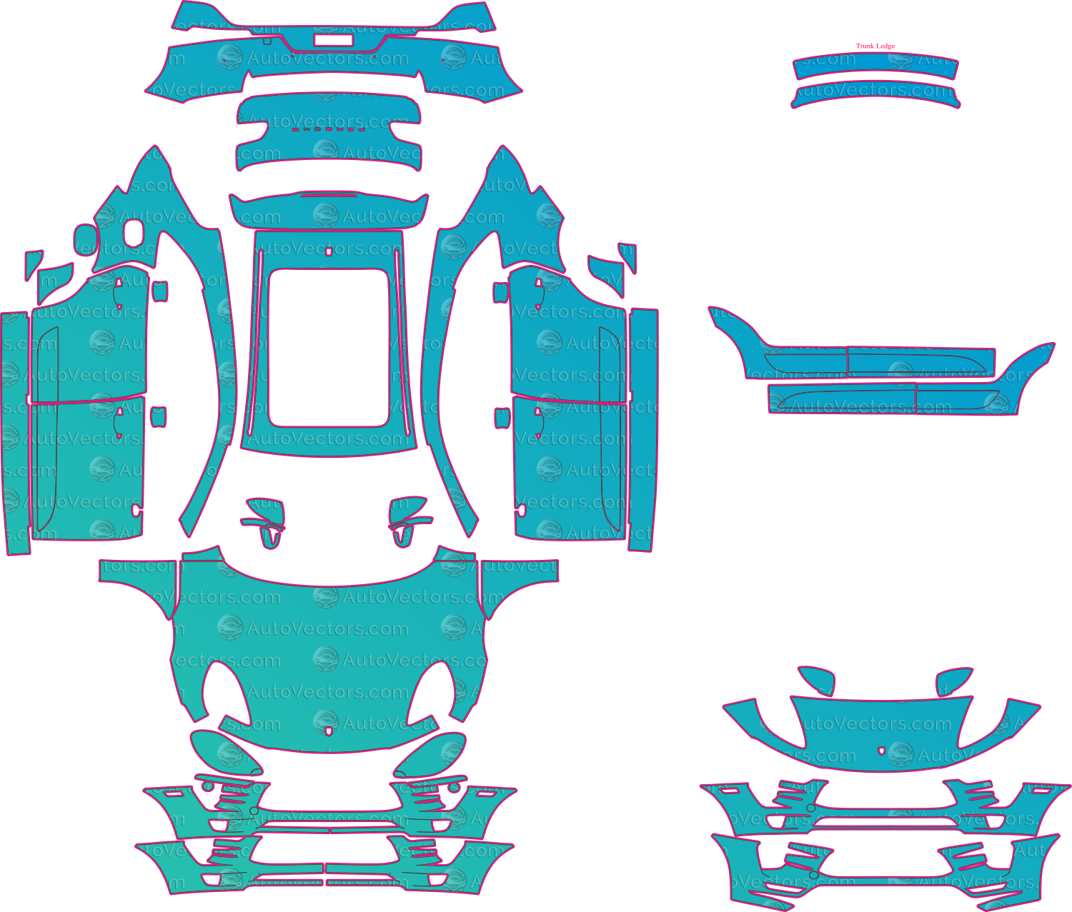Porsche Macan 95B Turbo (From 2014) SUV Pre-Cut PPF Pattern Templates – pre-cut PPF pattern templates, digital download vector files (CDR, AI, PDF, DXF, SVG)