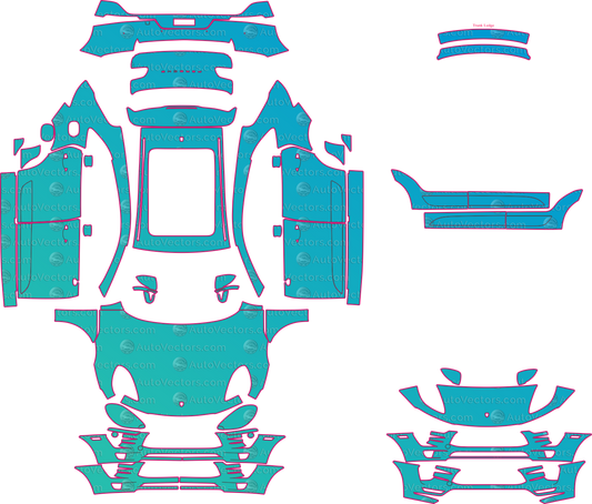 Porsche Macan 95B Turbo (From 2014) SUV Pre-Cut PPF Pattern Templates – pre-cut PPF pattern templates, digital download vector files (CDR, AI, PDF, DXF, SVG)