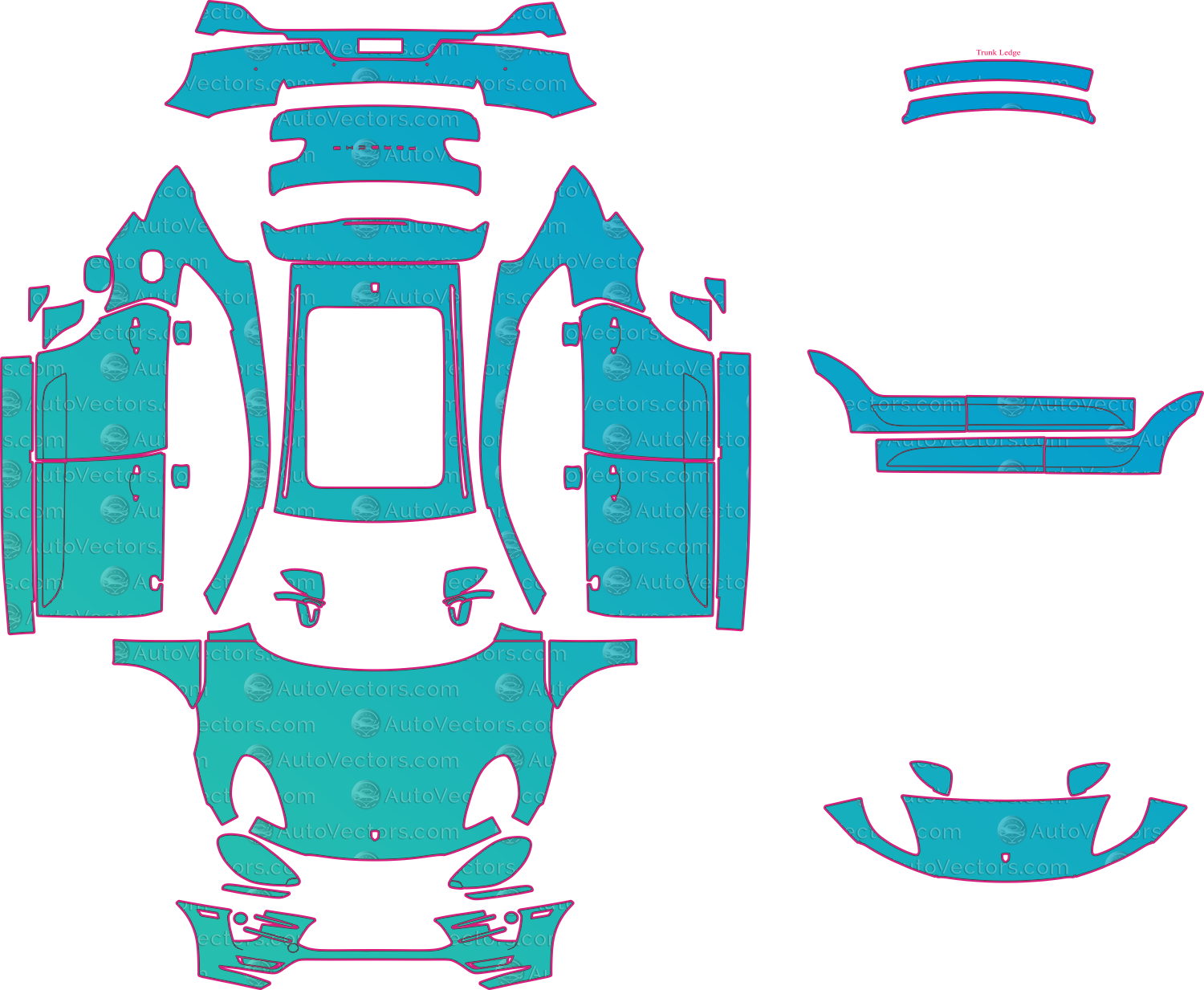 Porsche Macan 95B Turbo Performance (From 2015) SUV Pre-Cut PPF Pattern Templates – pre-cut PPF pattern templates, digital download vector files (CDR, AI, PDF, DXF, SVG)