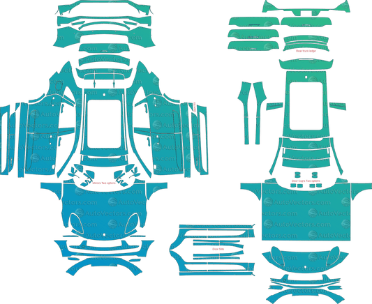 Porsche Macan base, S, GTS, T (Facelift) 95B (From 2022) SUV pre-cut PPF vector template download