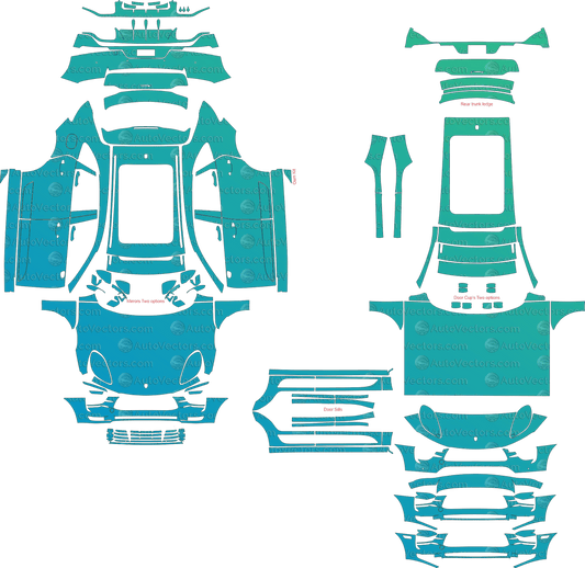 Porsche Macan base, S, Sport Design (Facelift) 95B (2019–2021) SUV pre-cut PPF vector template download