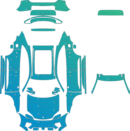 Porsche Macan Electric Base / 4 / 4S PPE (From 2024) SUV pre-cut PPF vector template download
