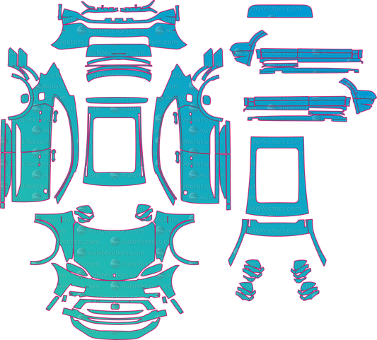 Porsche Macan Electric GTS (From 2026) SUV Pre-Cut PPF Pattern Templates – pre-cut PPF pattern templates, digital download vector files (CDR, AI, PDF, DXF, SVG)