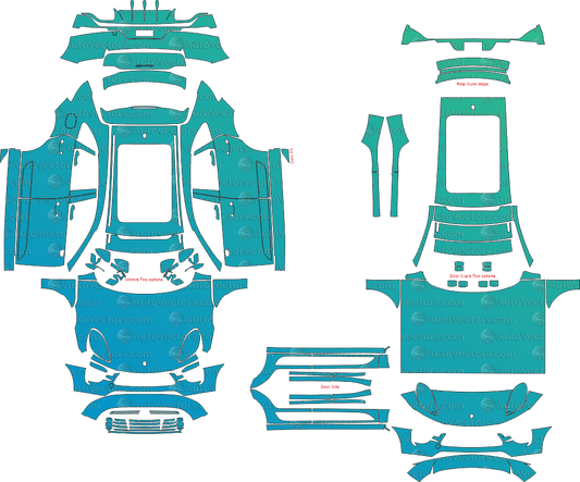Porsche Macan GTS (Facelift) 95B (2019–2021) pre-cut PPF vector template download