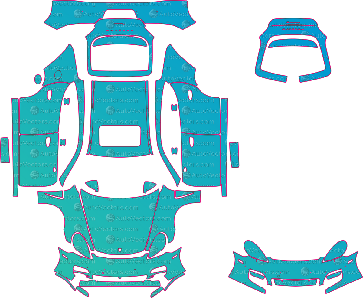 Porsche Panamera 4-4S-Base-Hybrid-S (From 2010) Sedan pre-cut PPF pattern layout