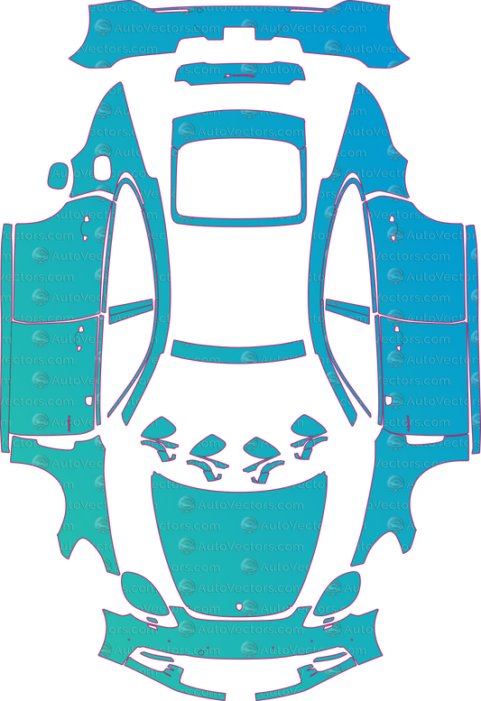 Porsche Panamera 4-4S-E-Hybrid-Base Executive (From 2017) Sedan pre-cut PPF pattern layout