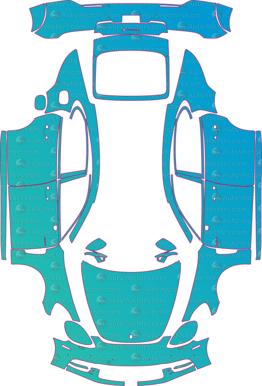 Porsche Panamera 4-Base-4 EHybrid_4S Executive Long Wheel (From 2017) Sedan pre-cut PPF pattern layout