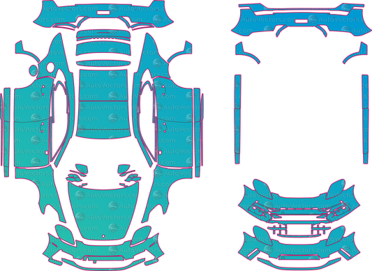 Porsche Panamera 4 Standard (From 2024) Sedan pre-cut PPF pattern layout