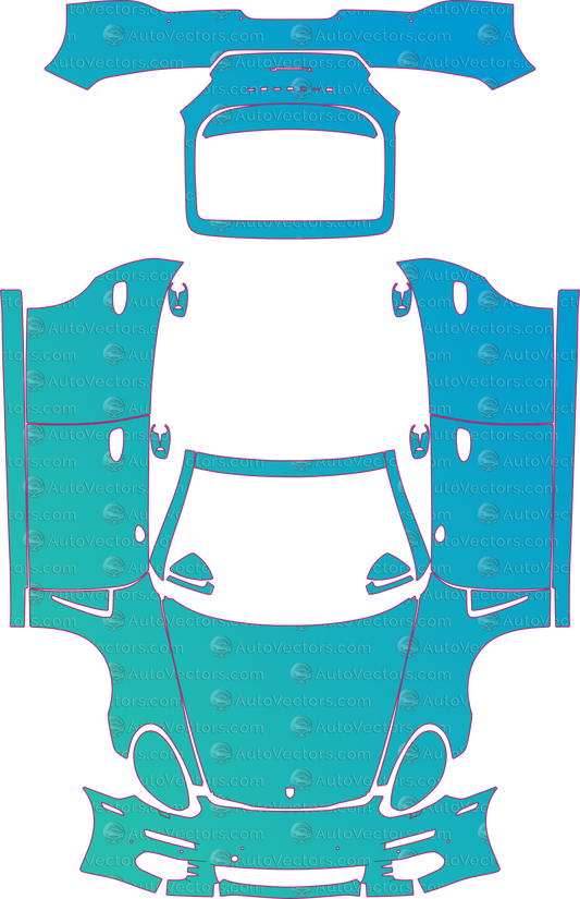 Porsche Panamera 4S-Base-4-4S Executive-S (From 2014) Sedan pre-cut PPF pattern layout