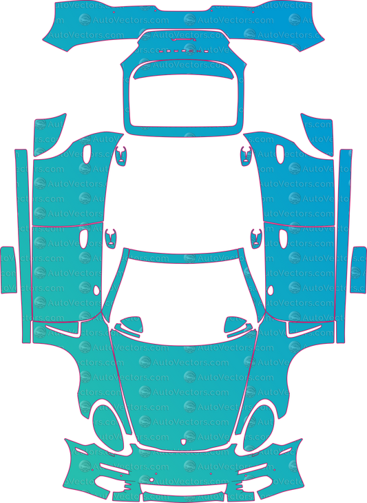 Porsche Panamera 4S Executive-Base-4S-S-4 (From 2013) Sedan pre-cut PPF pattern layout