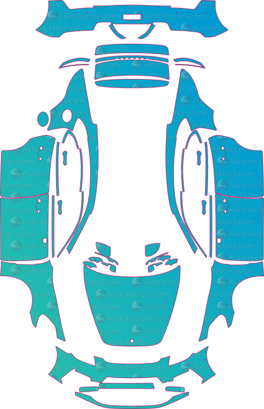 Porsche Panamera Base (From 2024) Sedan pre-cut PPF pattern layout