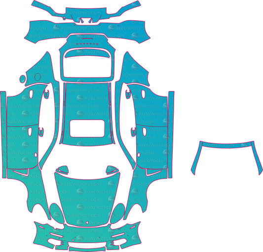 Porsche Panamera E-Hybrid S (From 2013) Sedan pre-cut PPF pattern layout