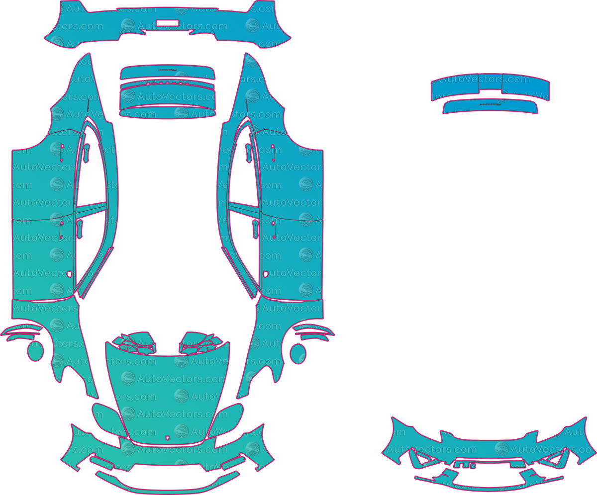 Porsche Panamera Executive Base (From 2024) Sedan pre-cut PPF pattern layout