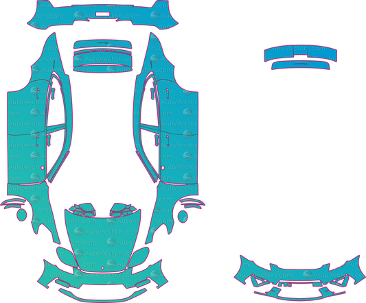 Porsche Panamera Executive Base (From 2024) Sedan pre-cut PPF pattern layout