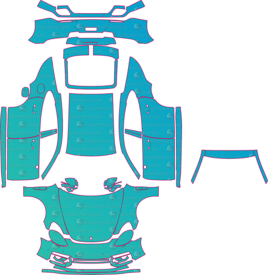 Porsche Panamera GTS (From 2021) Sedan pre-cut PPF pattern layout