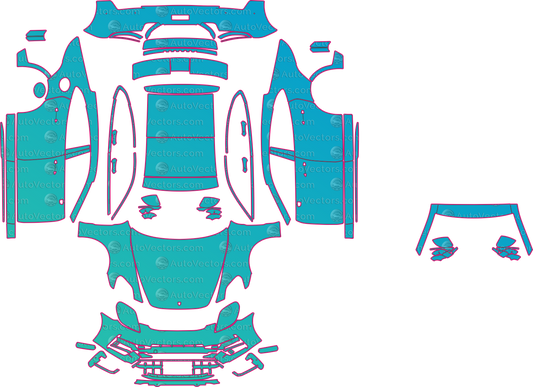 Porsche Panamera GTS (From 2024) Sedan pre-cut PPF pattern layout