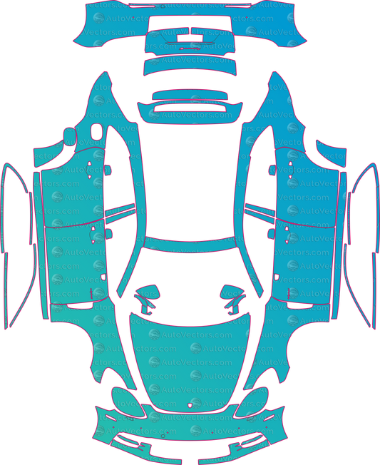 Porsche Panamera Sport Turismo 4 E-Hybrid-4-4S-Base (From 2017) Wagon pre-cut PPF pattern layout