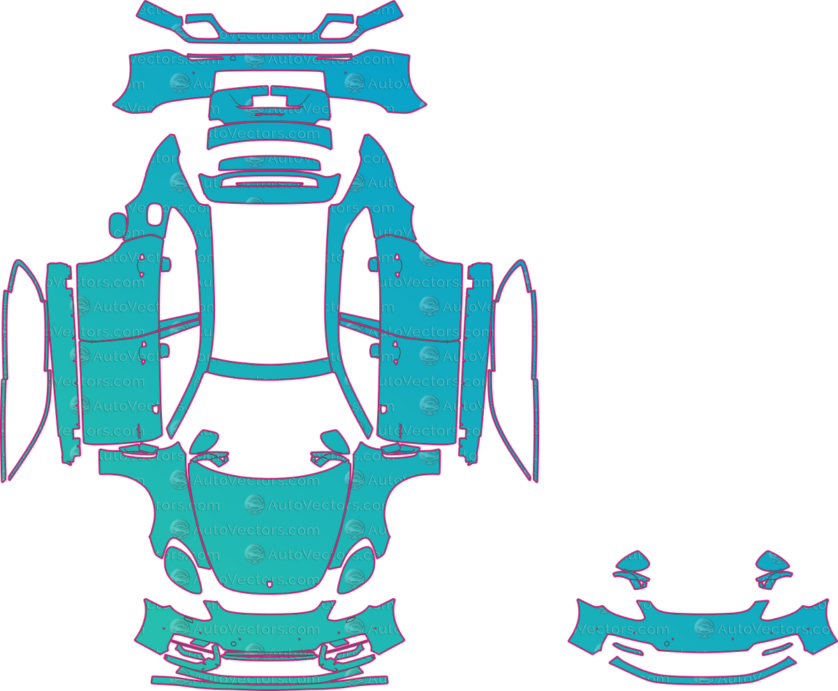 Porsche Panamera Sport Turismo 4 E-Hybrid-4S-4-4S (From 2021) Wagon pre-cut PPF pattern layout
