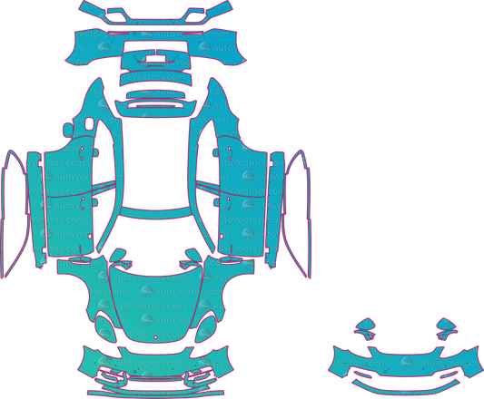 Porsche Panamera Sport Turismo 4 E-Hybrid-4S-4-4S (From 2021) Wagon pre-cut PPF pattern layout