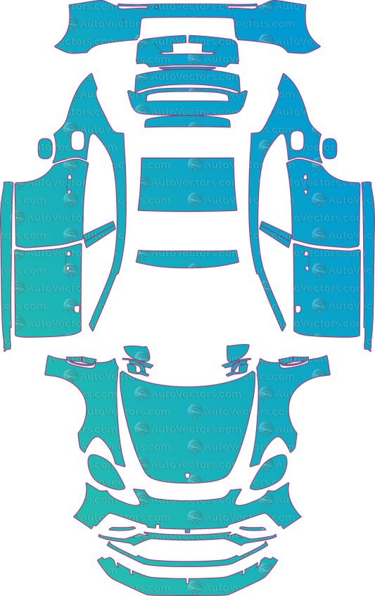 Porsche Panamera Sport Turismo Turbo S (From 2021) Sedan pre-cut PPF pattern layout