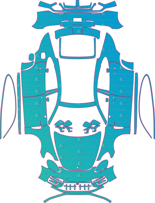Porsche Panamera SportDesign-GTS Executive (From 2017) Sedan pre-cut PPF pattern layout