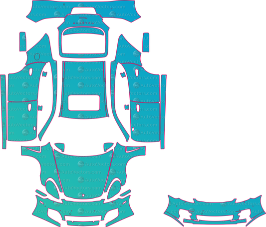 Porsche Panamera Turbo (From 2010) Saloon pre-cut PPF pattern layout