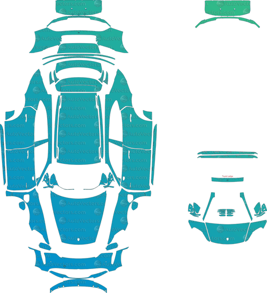 Porsche Taycan 4 4S Cross Turismo (2021–2023) Wagon pre-cut PPF vector template download