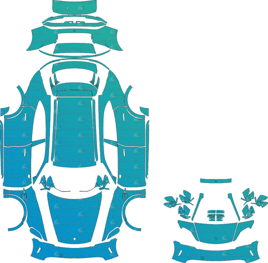 Porsche Taycan 4 Cross Turismo J1 (From 2024) Wagon pre-cut PPF vector template download