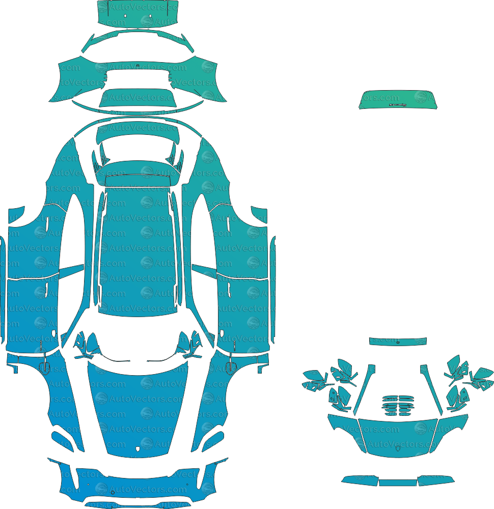 Porsche Taycan 4S Cross Turismo J1 (From 2024) Wagon pre-cut PPF vector template download