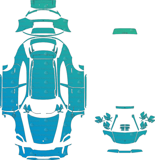 Porsche Taycan 4S Cross Turismo J1 (From 2024) Wagon pre-cut PPF vector template download