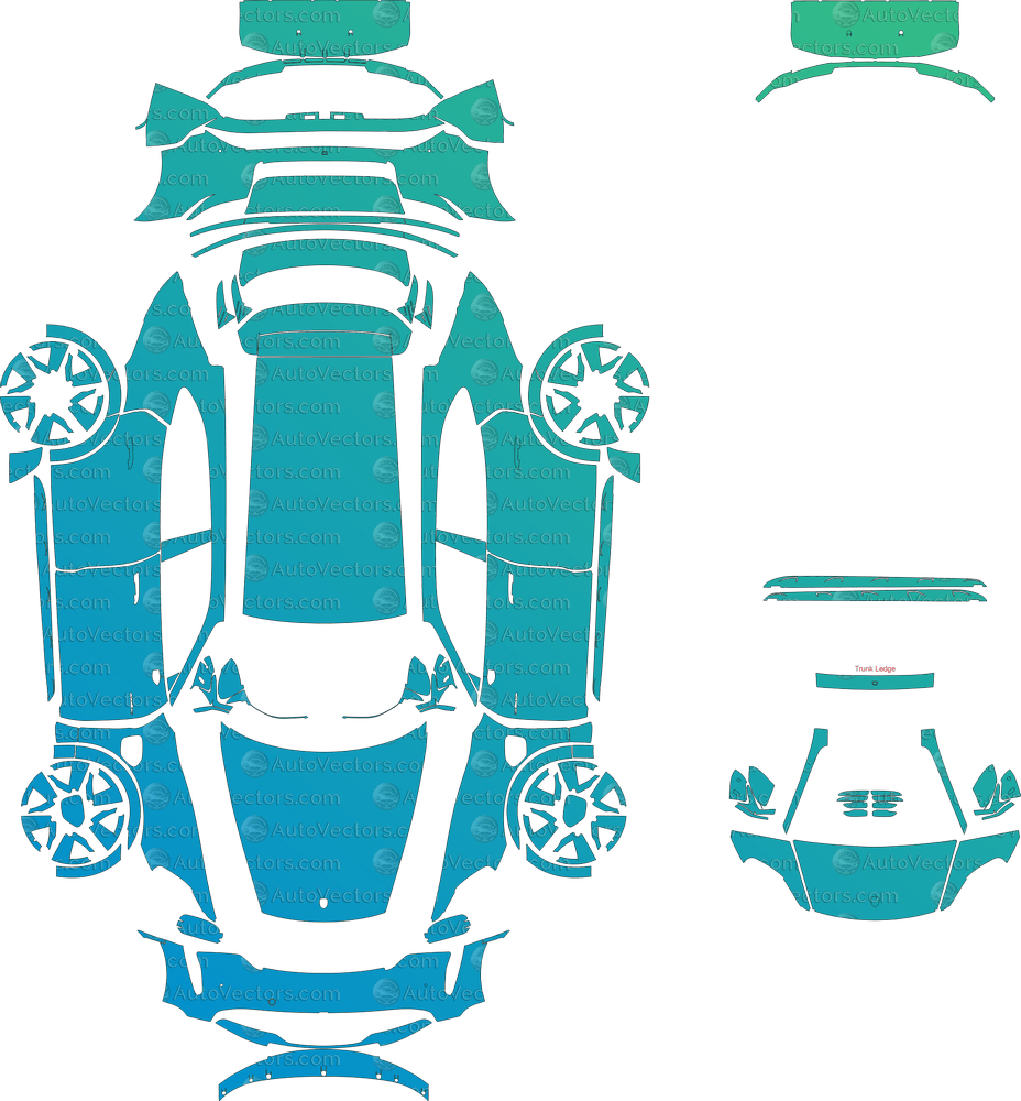 Porsche Taycan 4S Offroad Cross Turismo (2021–2023) Wagon pre-cut PPF vector template download