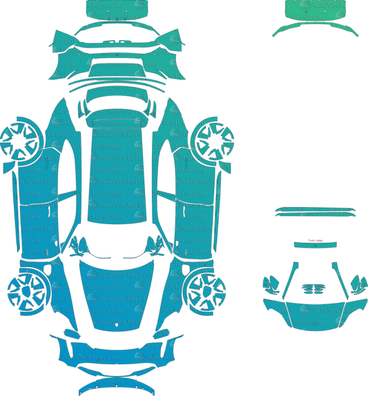 Porsche Taycan 4S Offroad Cross Turismo (2021–2023) Wagon pre-cut PPF vector template download