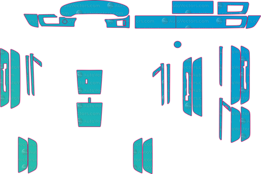 Porsche Taycan Base (From 2024) Interior – interior pre-cut PPF pattern templates, instant digital download vector cut files (CDR, AI, PDF, SVG)