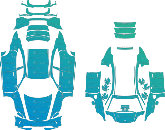 Porsche Taycan Base, 4S, GTS GY (From 2025) Facelift Sedan pre-cut PPF vector template download