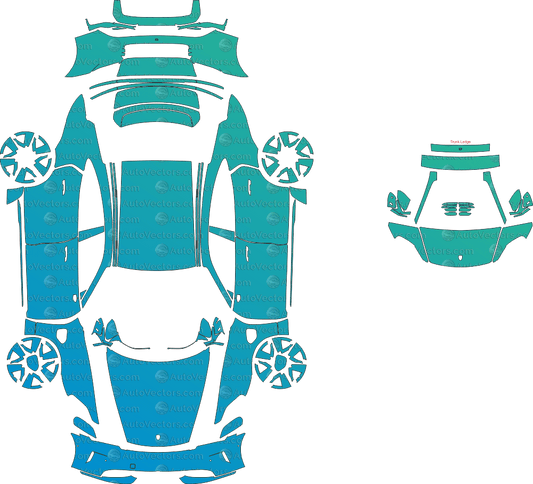 Porsche Taycan Base J1 (From 2024) Sedan pre-cut PPF vector template download