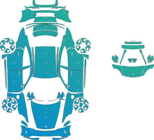 Porsche Taycan Base J1 V2 (From 2024) Sedan pre-cut PPF vector template download