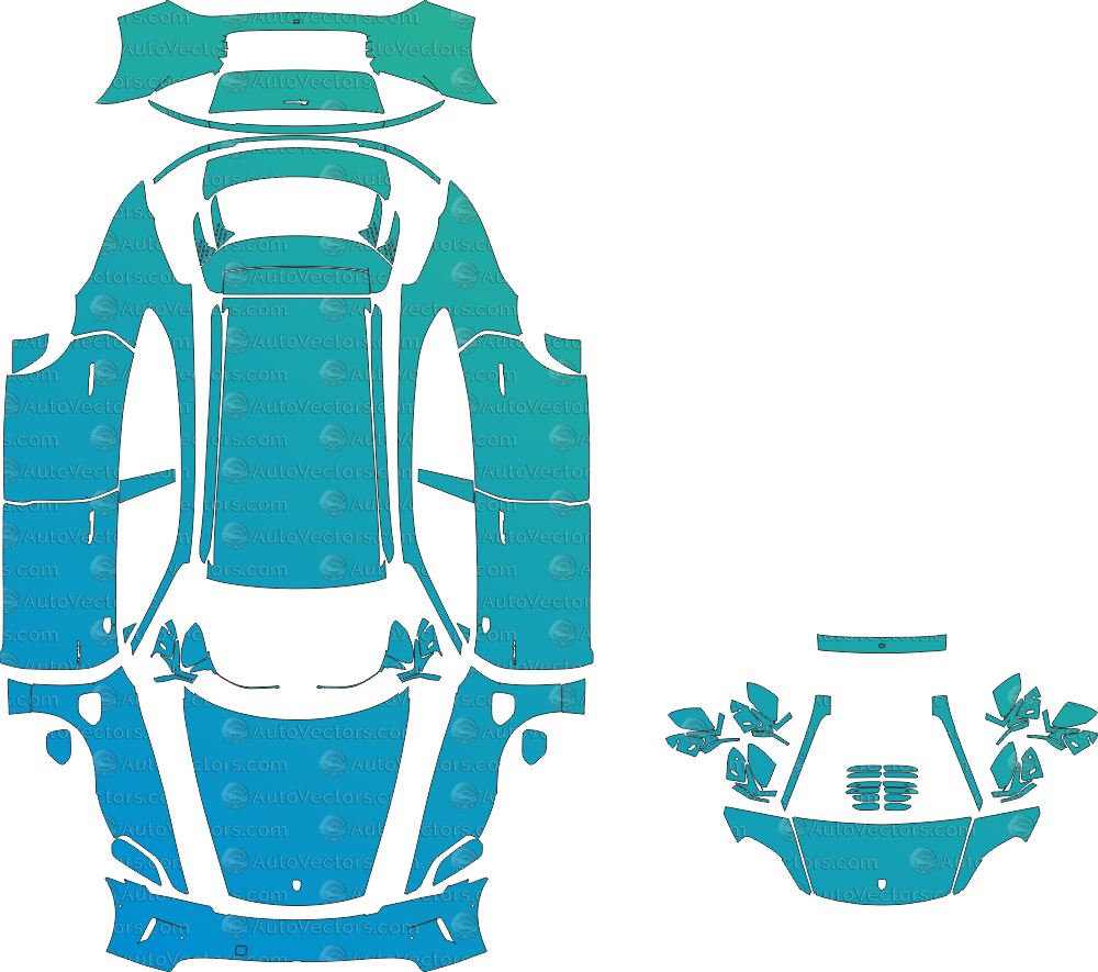 Porsche Taycan Base Sport Turismo J1 (From 2024) Wagon pre-cut PPF vector template download