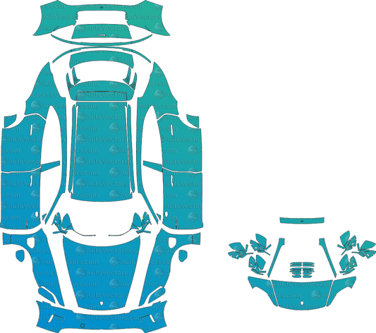 Porsche Taycan Base Sport Turismo J1 (From 2024) Wagon pre-cut PPF vector template download