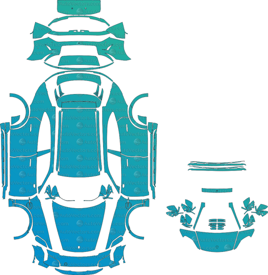 Porsche Taycan Cross Turismo Base J1 (From 2024) Wagon pre-cut PPF vector template download