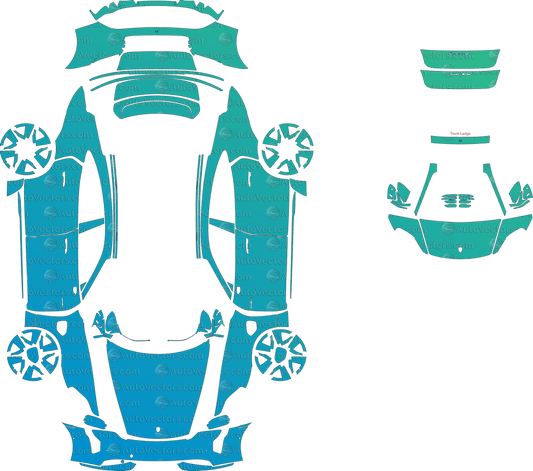 Porsche Taycan GTS Sedan, Turbo S, Turbo (2020–2023) Sedan pre-cut PPF vector template downloaddownload