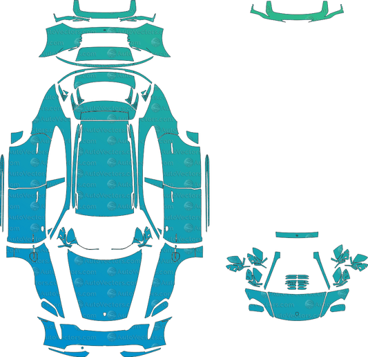 Porsche Taycan Sport Turismo 4S J1 (From 2024) Wagon pre-cut PPF vector template download