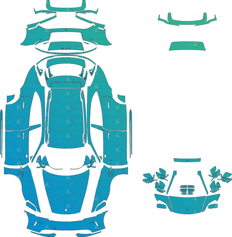 Porsche Taycan Sport Turismo GTS J1 (From 2024) Wagon pre-cut PPF vector template download