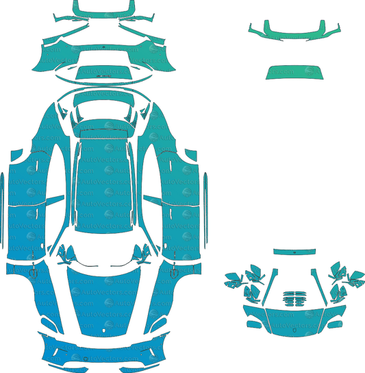 Porsche Taycan Sport Turismo GTS J1 (From 2024) Wagon pre-cut PPF vector template download