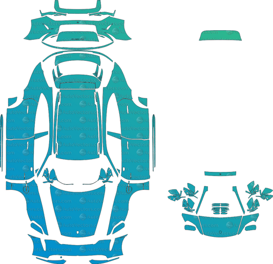 Porsche Taycan Sport Turismo Turbo S J1 (From 2024) Wagon pre-cut PPF vector template download