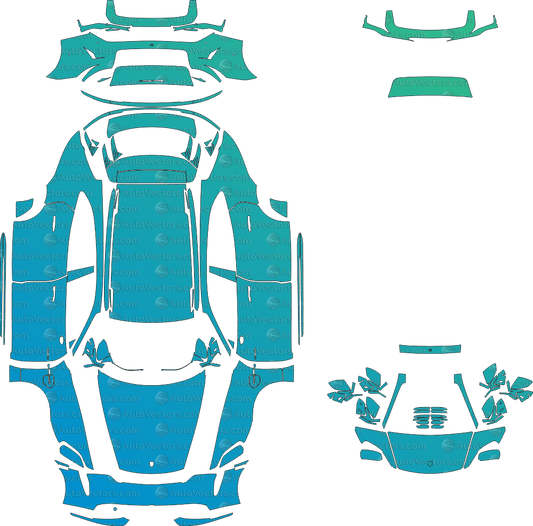 Porsche Taycan Sport Turismo Turbo S J1 (From 2024) Wagon pre-cut PPF vector template download