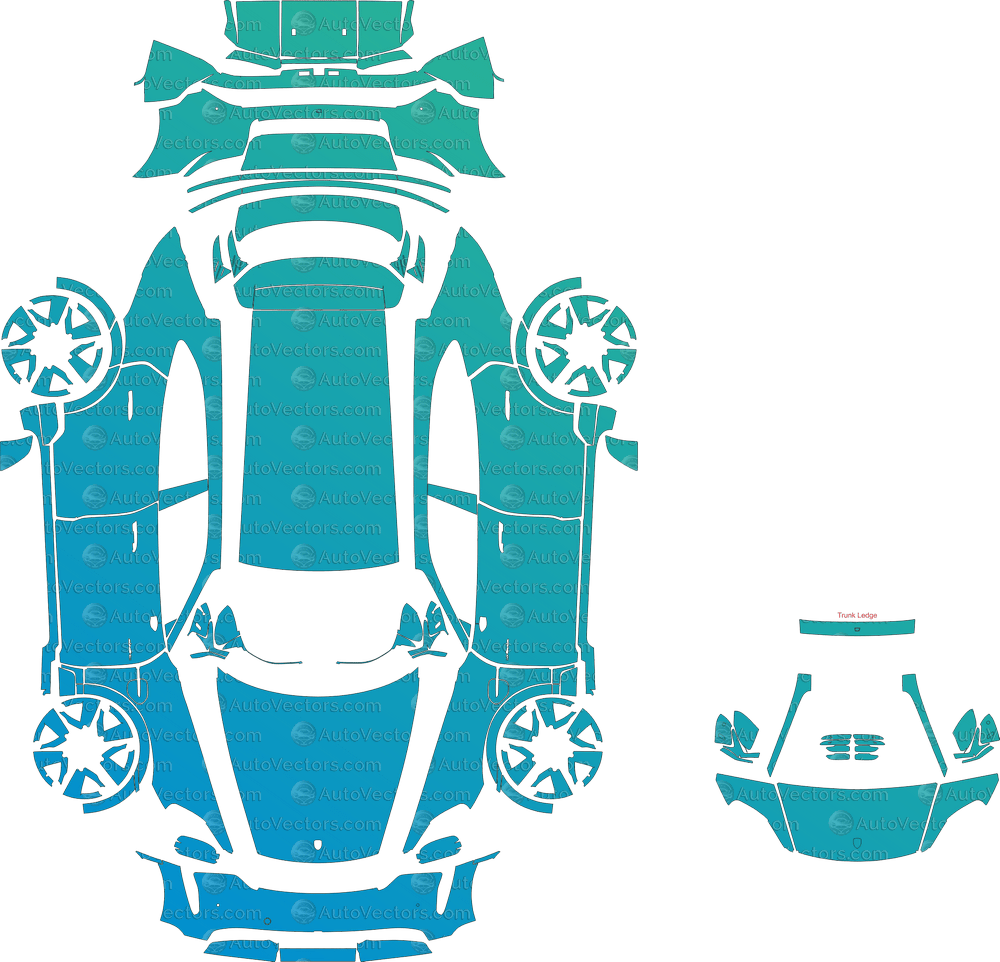Porsche Taycan Turbo Cross Turismo (2021–2023) Wagon pre-cut PPF vector template download