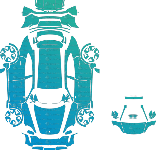 Porsche Taycan Turbo Cross Turismo (2021–2023) Wagon pre-cut PPF vector template download