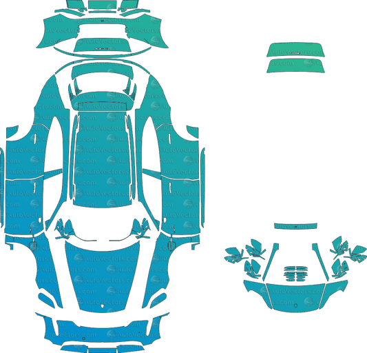 Porsche Taycan Turbo Cross Turismo J1 (From 2024) Wagon pre-cut PPF vector template download