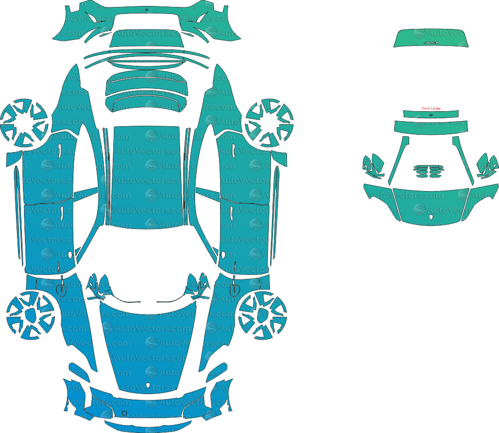 Porsche Taycan Turbo GT J1 (From 2024) Sedan pre-cut PPF vector template download